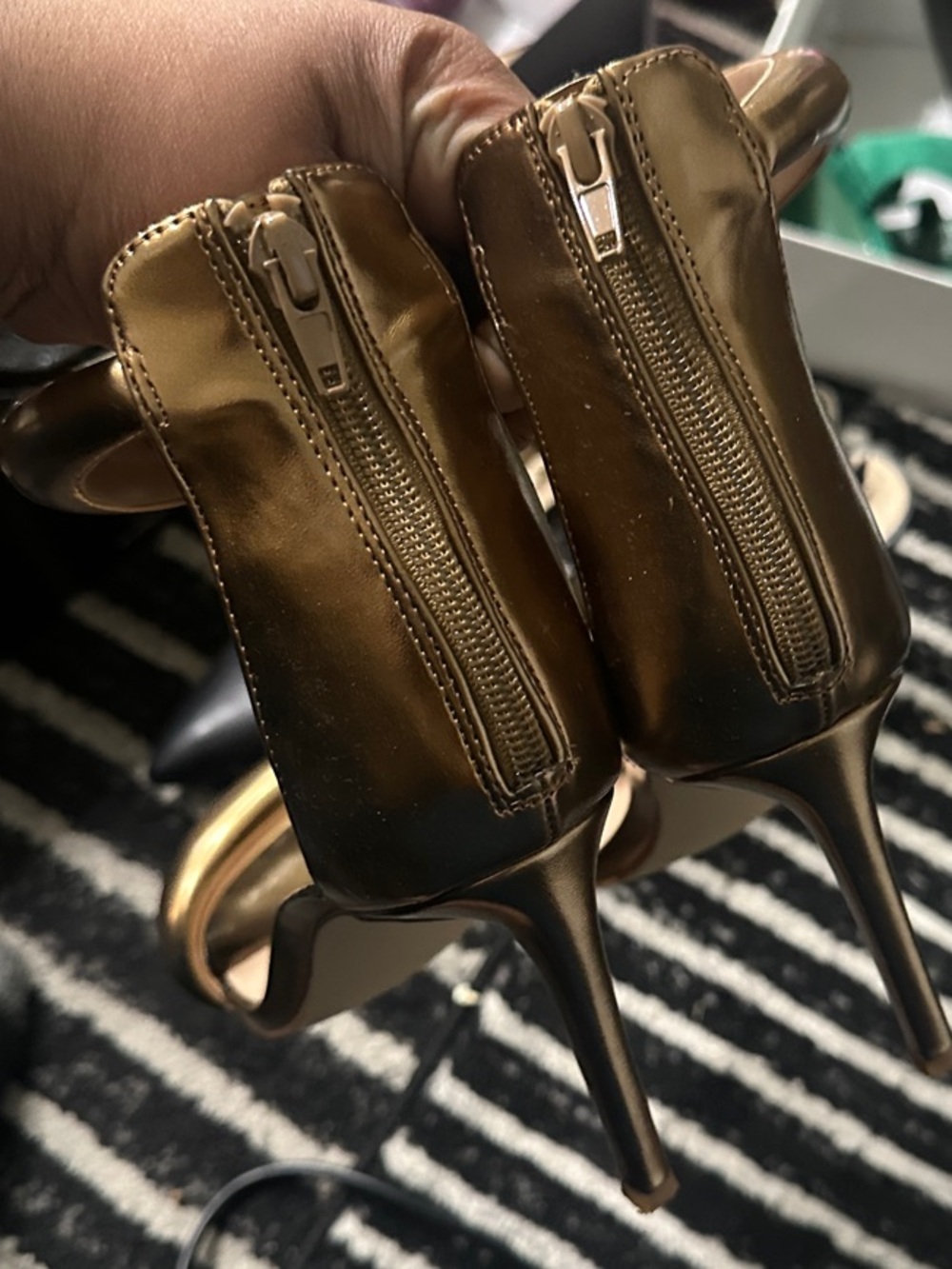 Steve Madden Metallic Gold Ankle-Cuff Heels - Picture 3 of 4